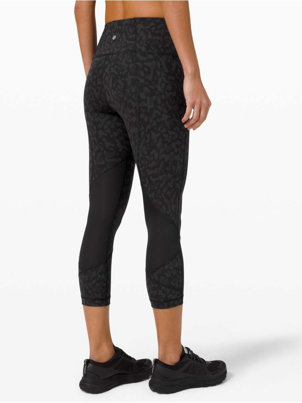 Lululemon Pace Rival High-Rise Crop 22” Formation Camo Deep Coal Black Size 8